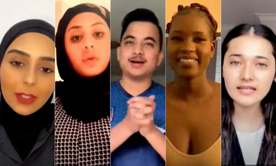 Images of five young people from video campaging